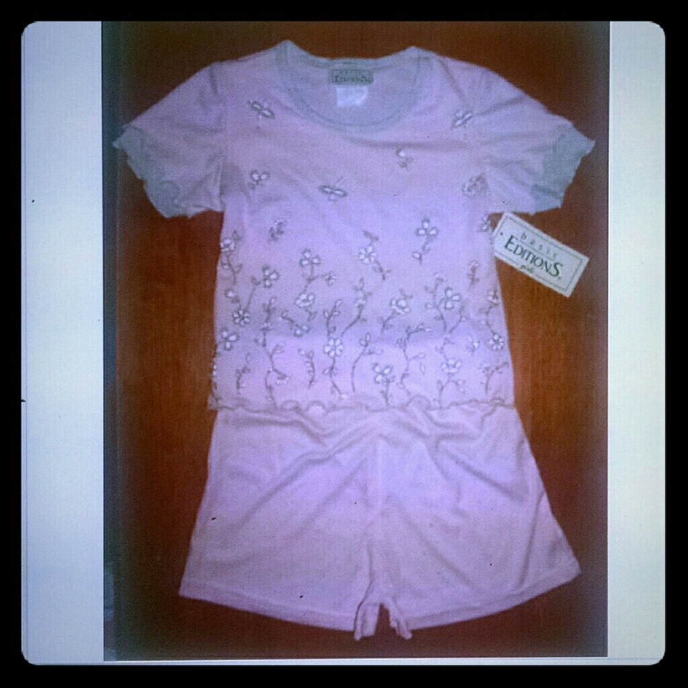 Girls vintage cute comfy short set
